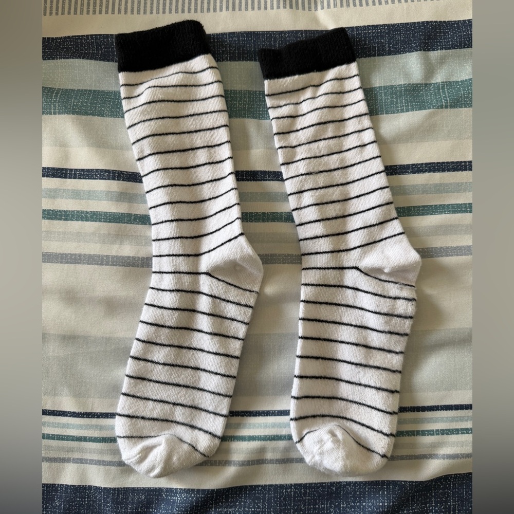 Brand New Basic Striped Crew Socks